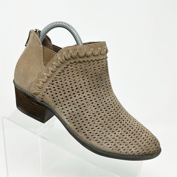 Earth Peak Perry Taupe Brown Leather Ankle Booties Size 7 Wide Casual - Picture 1 of 13